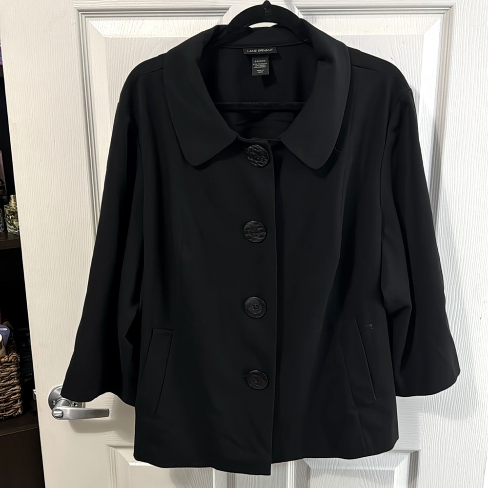 Lane Bryant 26/28W Black Crop Blazer